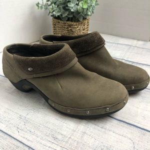 Merrell Luxe Wrap Nubuck Leather Mules Clogs
